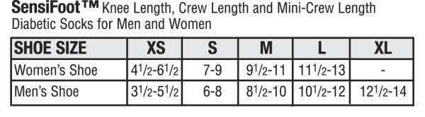SensiFoot Diabetic Socks Crew - Size: SM Image SensiFoot Diabetic Socks Crew - Size: SM Image