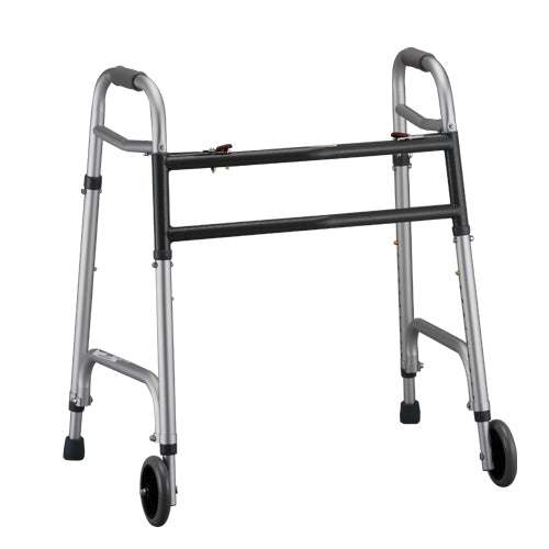 Heavy Duty Folding Walker 5 inch Wheels Image Heavy Duty Folding Walker 5 inch Wheels Image