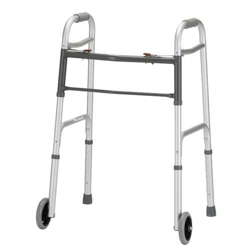 Front Wheel Folding Walker Adult - Color: Silver Image Front Wheel Folding Walker Adult - Color: Silver Image