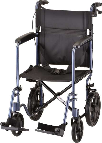 Transport Chair Aluminum 330 - Color: Blue Image Transport Chair Aluminum 330 - Color: Blue Image