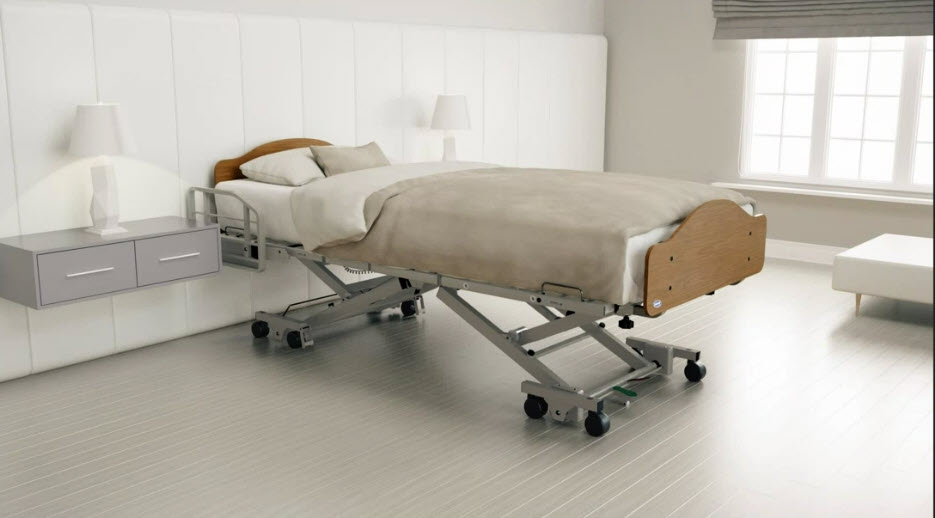 Image of hospital bed frame with mattress